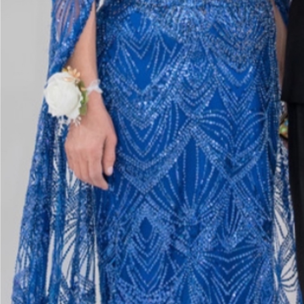 Elegant Blue Sequin Dress